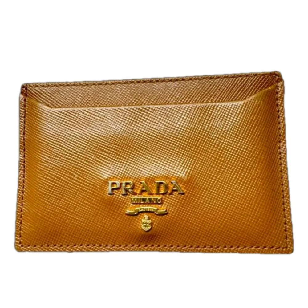 Prada Card Holder Brown Saffiano Leather 4